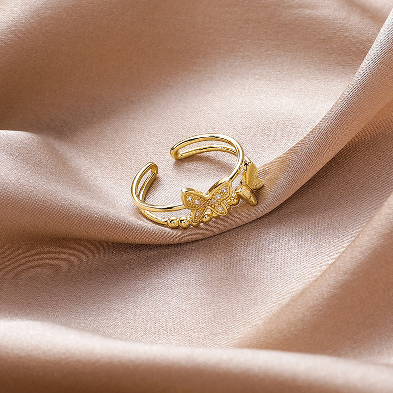 Copper Rings For Women Geometric Index Finger Ring Electroplated Retro Style Jewelry For Everyday Wear Gift Idea