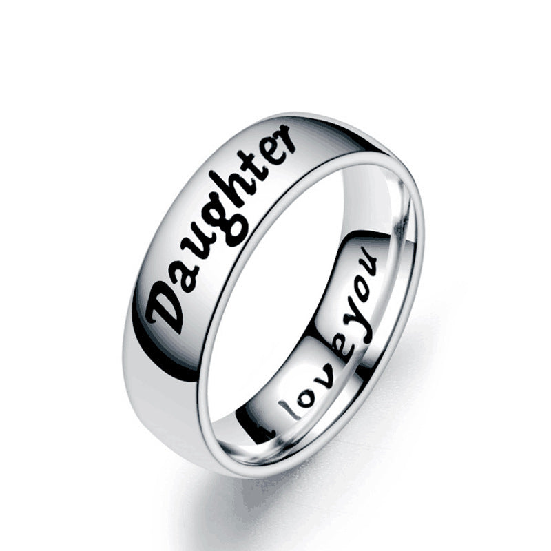 Unisex Stainless Steel Ring With Letter Design U Shaped Couple Rings Wedding Band Gift For Festivals And Birthdays