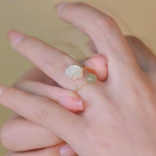 Womens Rose Ring Adjustable Opening Floral Ring Elegant Flower Ring Fashionable Accessories For Everydays Wear