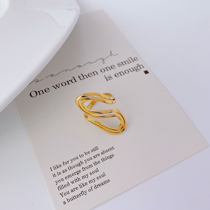 Elegant Geometric Stainless Steel Ring for Women Modern Titanium Jewelry Gift Idea for Fashion Lovers Everyday