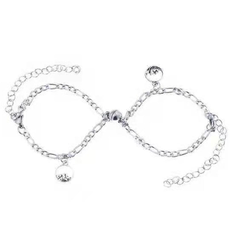 Womens Silver Plated Alloy Bracelet With Magnetic Clasp Simple Durable Fashion Jewelry Lightweight Daily Wears