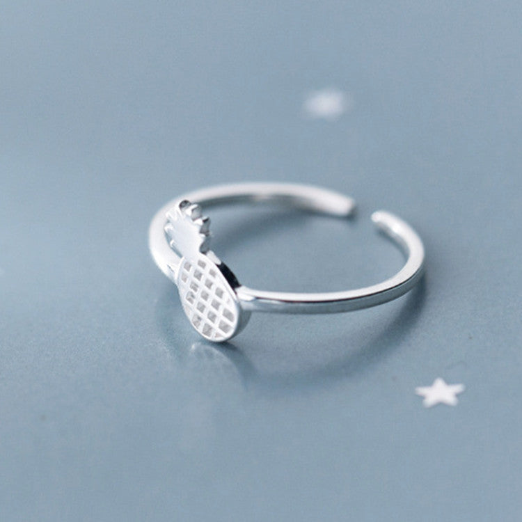 Copper Pineapple Ring Adjustable Open Style Silver Tone Jewelry For Women Gift For Her Forest Elegant Gift Now