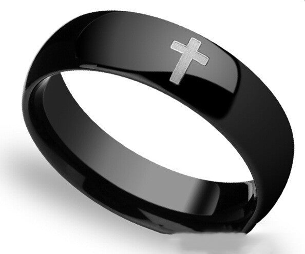 Unisex Stainless Steel Geometric Cross Ring Simple Couple Ring Fashionable Durable Statement Jewelry Birthday Gift