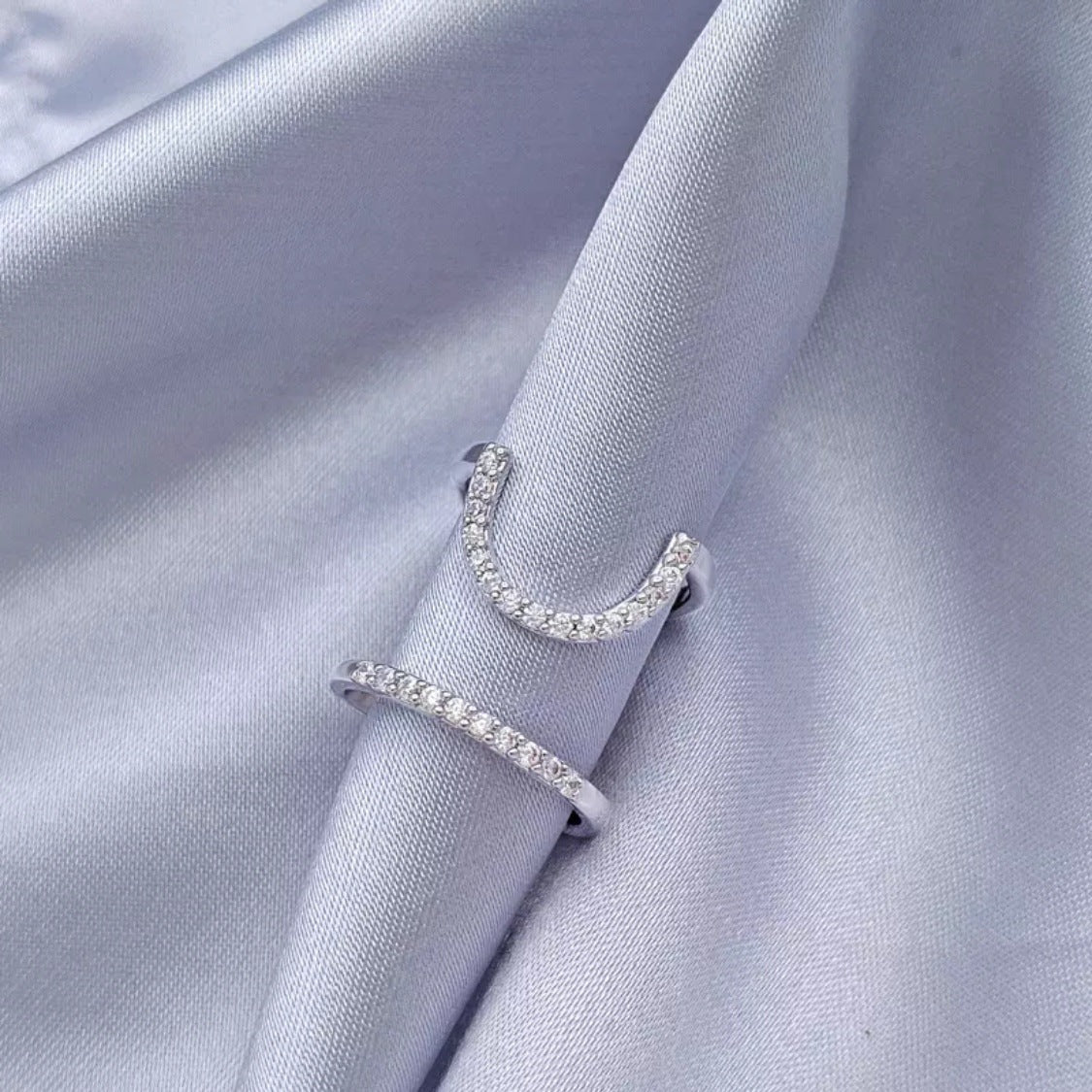 Unisex Geometric Alloy Rings Electroplated Metal Fashion Jewelry Single Ring And Double Ring Fingertip Cool Rings