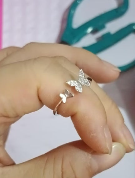 Sterling Silver Shell Starfish Ring Adjustable Opening Gemstone Inlay Inner Diameter 17mm White Gold Jewellery