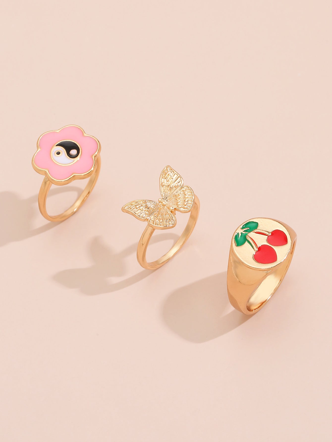 Womens Fashion Rings Set Irregular Trendy Rings For Women Zinc Alloy Electroplated Ring Set Elegant Daily Wear