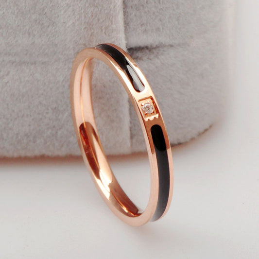 Rose Gold Titanium Steel Ring Geometric Simple Jewelry Gift