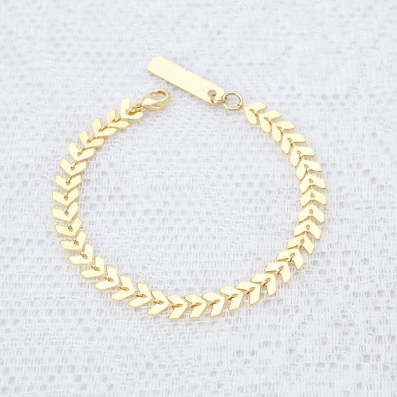 Womens Alloy Chain Bracelet Electroplated Goldtone And Silver Finish Handmade Fashion Jewelry Simple Accessory