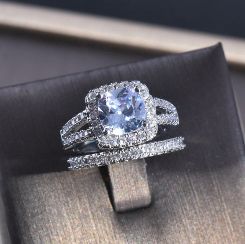 Womens 925 Sterling Silver Ring Zircon Inlay Band For Her Simple Silver Ring Size 5 6 7 8 9 10 Style Band Ring