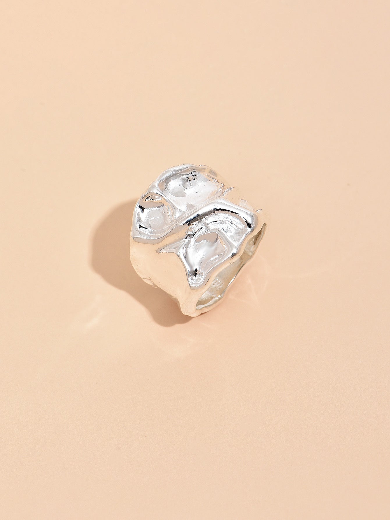 Geometric Alloy Ring European Style Electroplated Finish