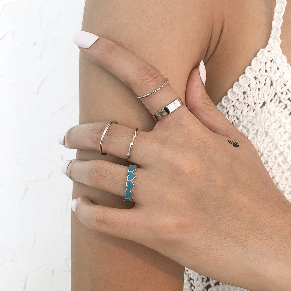 Geometric Drop Oil Ring Alloy Jewelry Europe Style