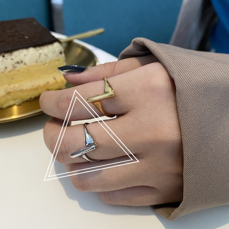 Geometric Silver Plated Womens Adjustable Ring Fashion