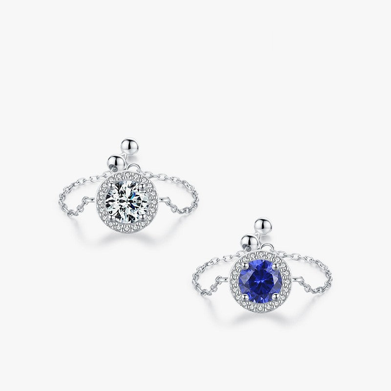 Womens Sterling Silver Ring Adjustable Inlaid Zircon Gemstone Ring Geometric Tan Design Ring Jewelry Geometric