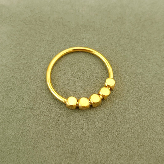 Titanium Steel Ring 24K Gold Plated Elegant Gift For Her