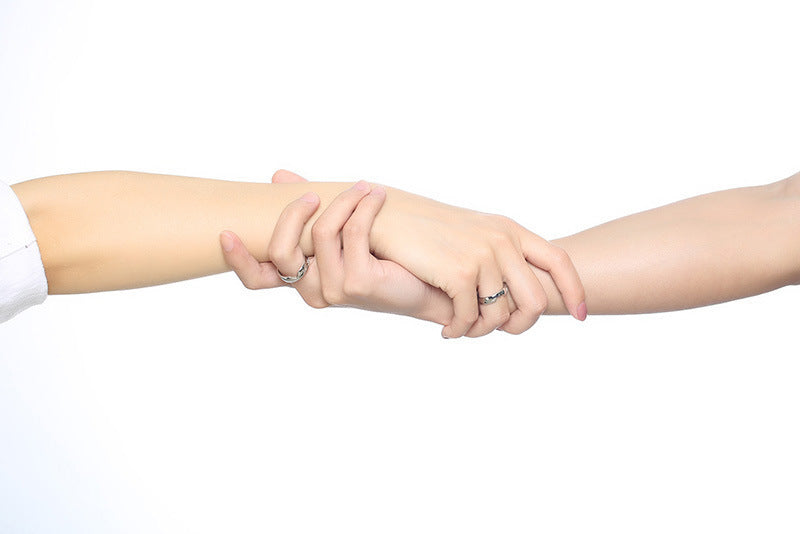 Stainless Steel Couple Ring Tourism Commemoration Heart Shaped Her King One Pair Heart Shaped One Pair Tourism