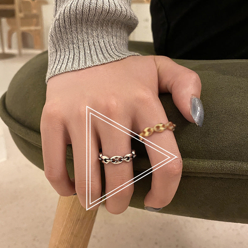 Silver Plated Geometric Ring For Women Adjustable Opening Retro Style Jewelry Gift Fashionable Accessory For Everyday