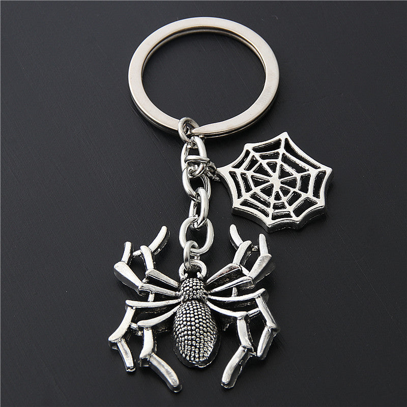 Metal Spider Web Key Chain Vintage Gothic Pendant Key Ring For Bags Purses Backpacks Unique Spiderweb Keychain