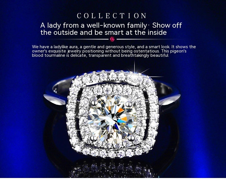 Unisex 1 Carat Zircon Ring Copper Electroplated Six Claw Engagement Wedding Anniversary Gift For All Occasions