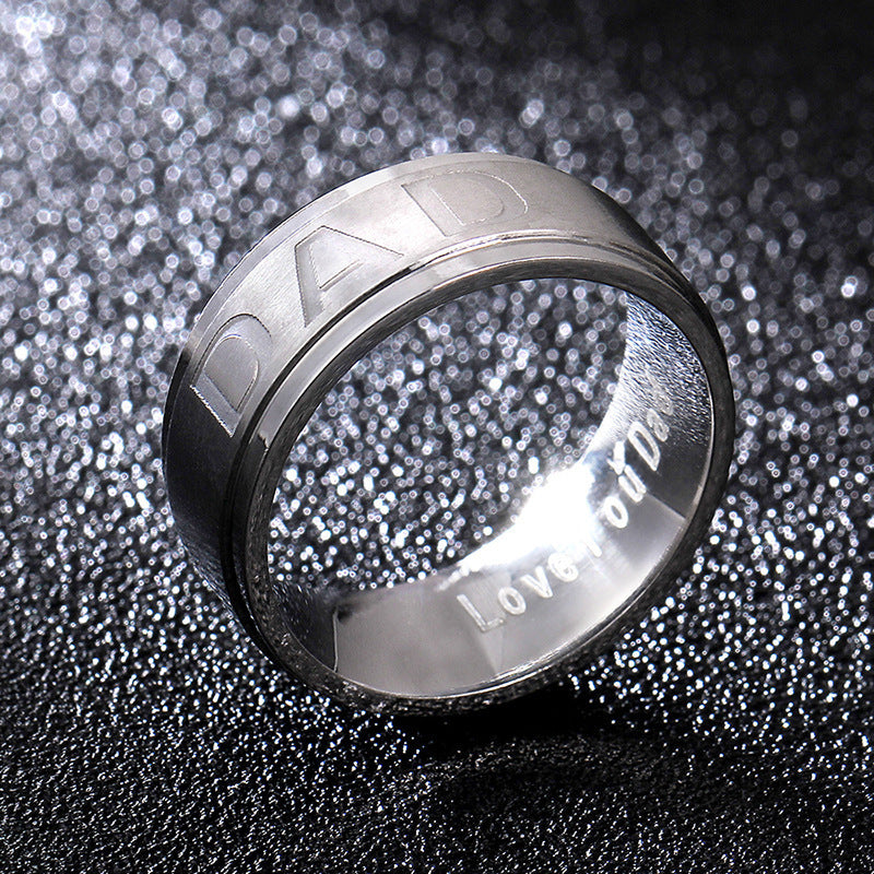 Mens Titanium Steel Ring For Travel Souvenir European Design With Baking Varnish Finish Durable Stainless Band Jewelry