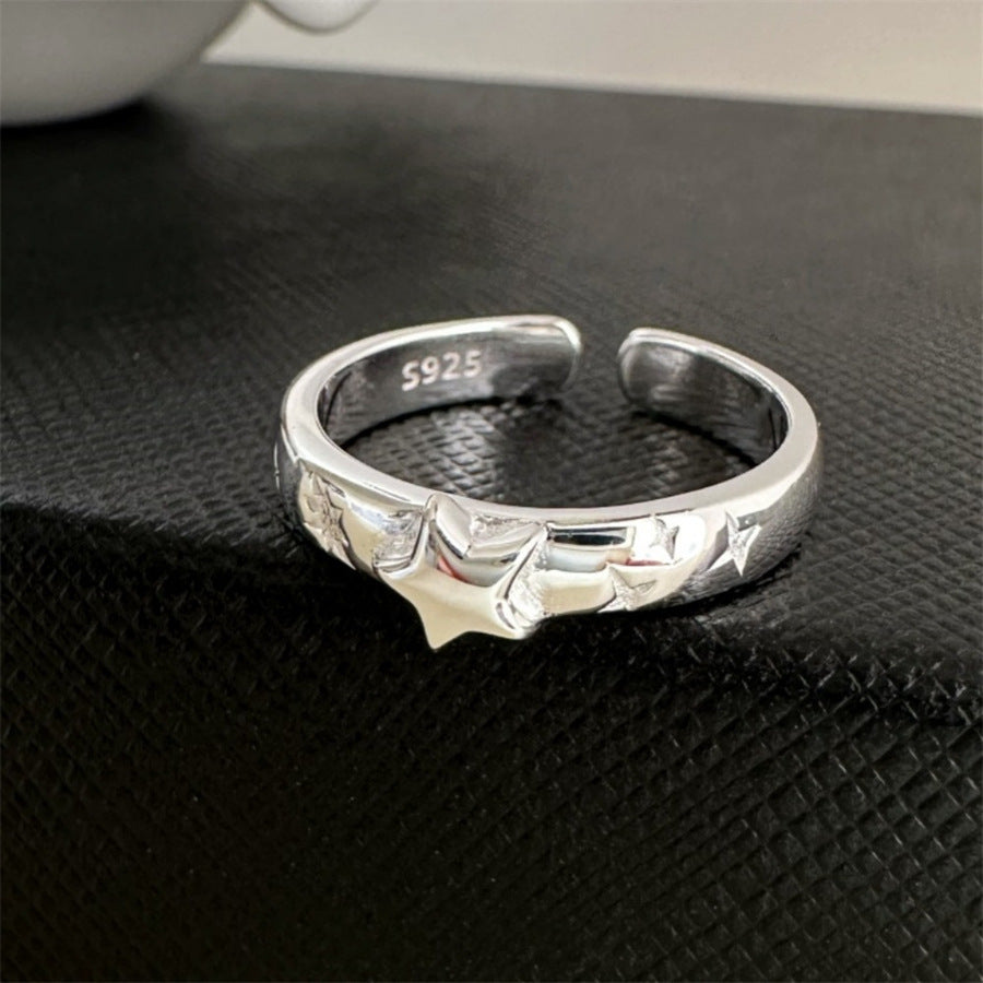 Geometric Copper Open Ring for Women Adjustable Jewelry