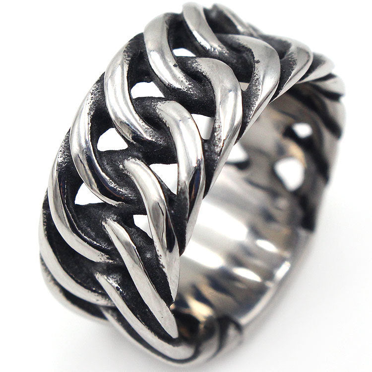 Mens Titanium Steel Ring Retro Geometric Design Durable Fashion Jewelry For Him High Quality Everyday Wear Now