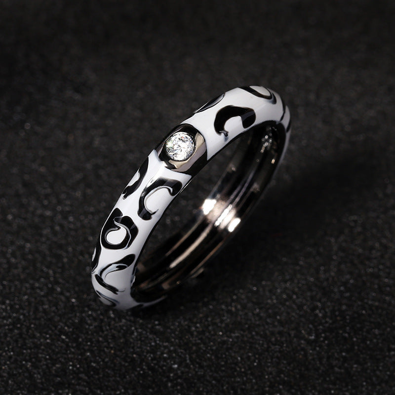 Gold Plated Oil Drip Ring With White Copper Inlay And Gemstone Accents Sizes 6 7 8 9 10 For Women And Men Everyday Wear