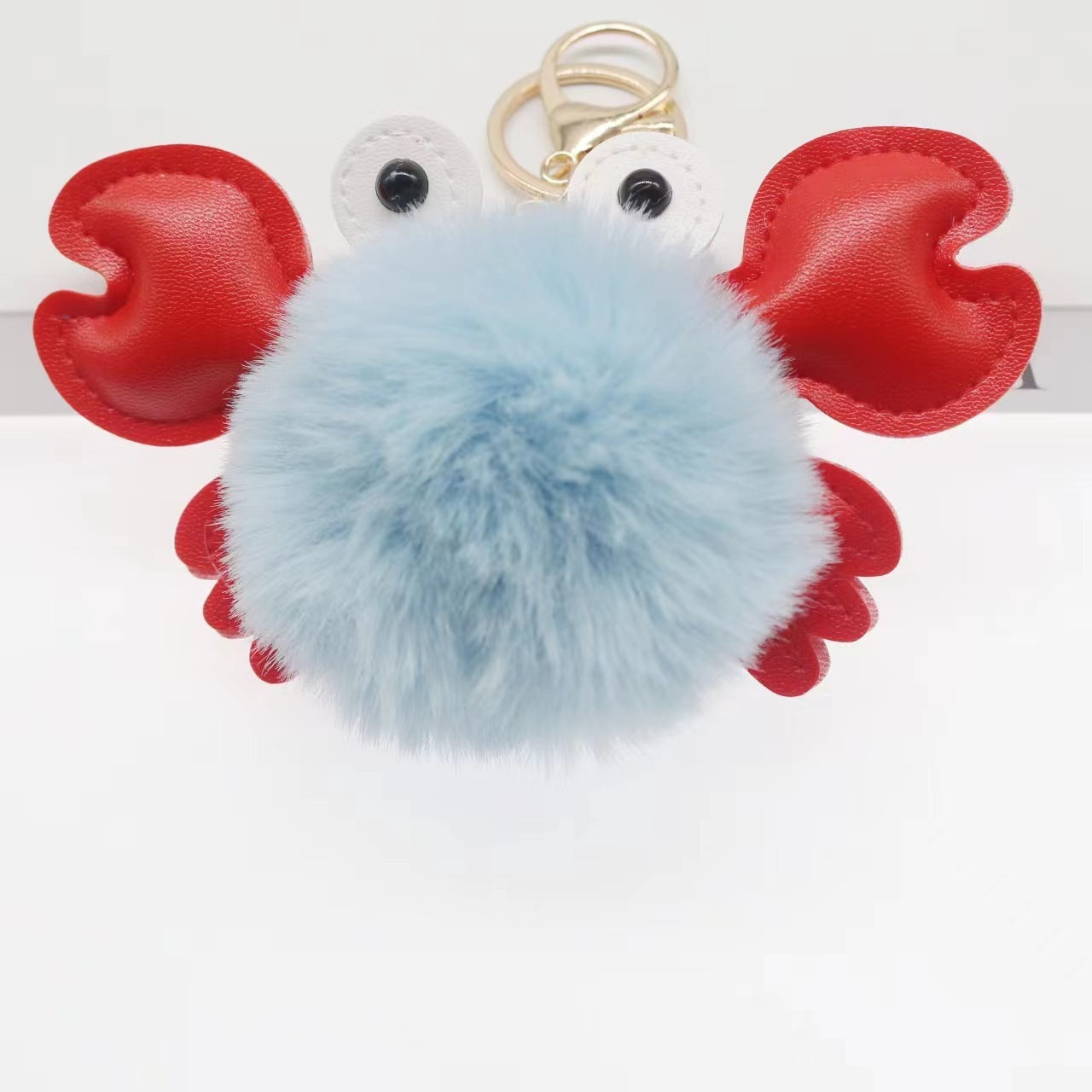Crab Keychain Adorable Cartoon Crab Pendant Sewn Faux Leather Accessory Cute Crab Design Perfect Gift Great Gift