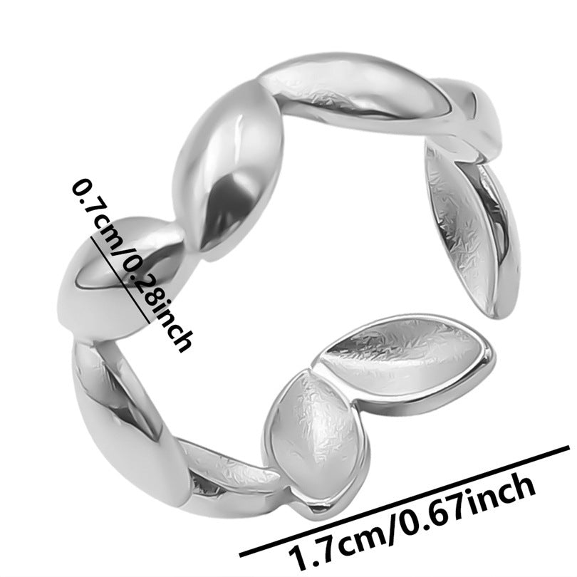 Stainless Steel Ring Geometric Line Shape Electroplated Titanium Minimalist Band For Men And Women Daily Style
