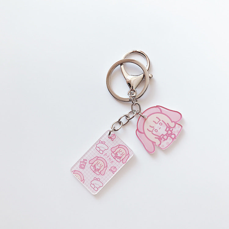 Earphone Protective Sleeve With Hanging Chain And Keychain Bear Dog Bunny Design Film Deluxe Style Fresh Style