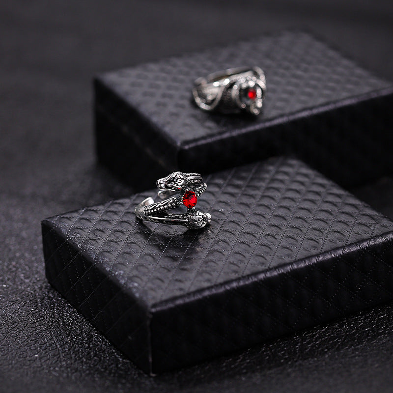 Unisex Winding Snake Ring Bracelet Vintage Adjustable Retro Snake Ring Zinc Alloy Metal National Fashion Jewelry