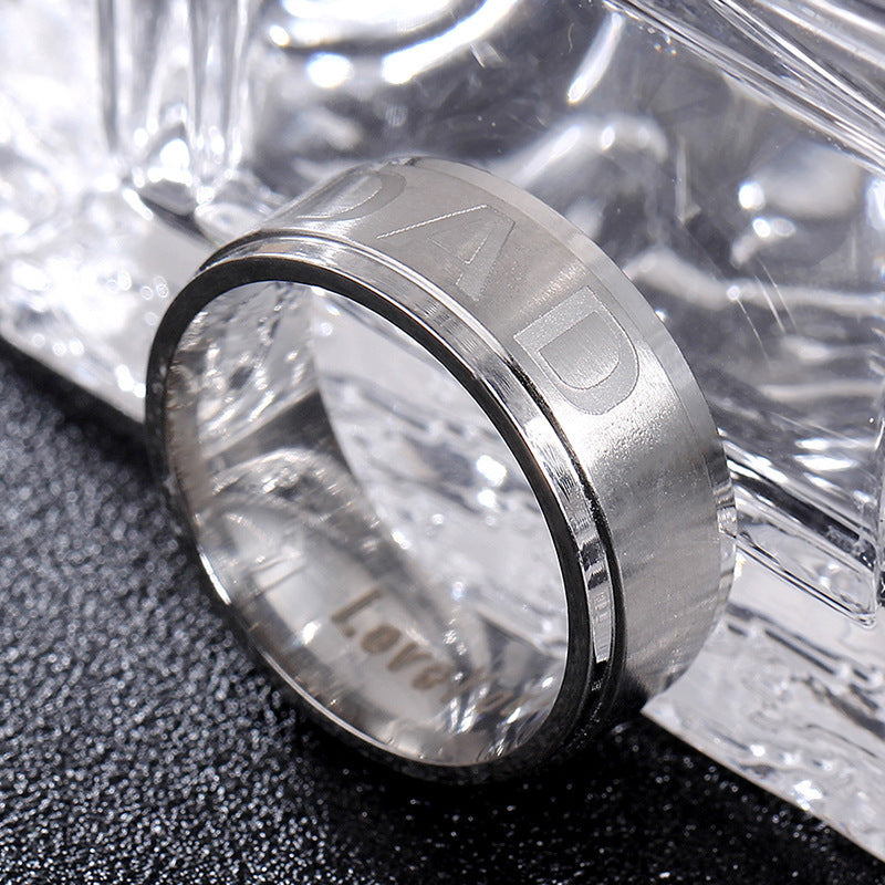 Mens Titanium Steel Ring For Travel Souvenir European Design With Baking Varnish Finish Durable Stainless Band Jewelry