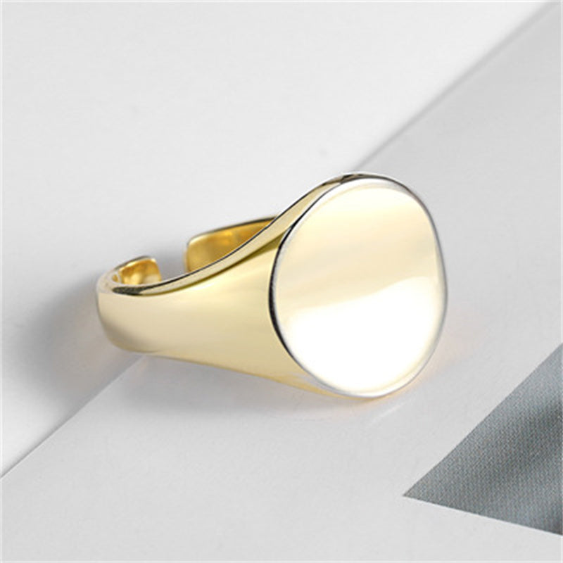 Double Layer Silver Plated Copper Ring Geometric Band With Glossy Finish Jewelry Gift For Everyday Sleek Shine