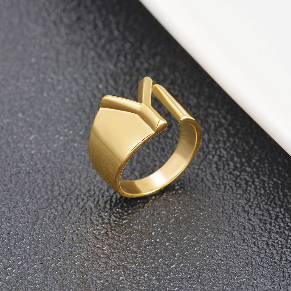 Womens Initial Letter Copper Ring With Gold Inlay A To Z Alphabet Ring For Her Birthday Gift Ideal For Girls And Women