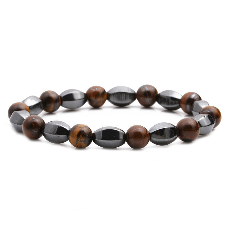 Geometric Hematite Bracelet For Men Black Stone Jewelry