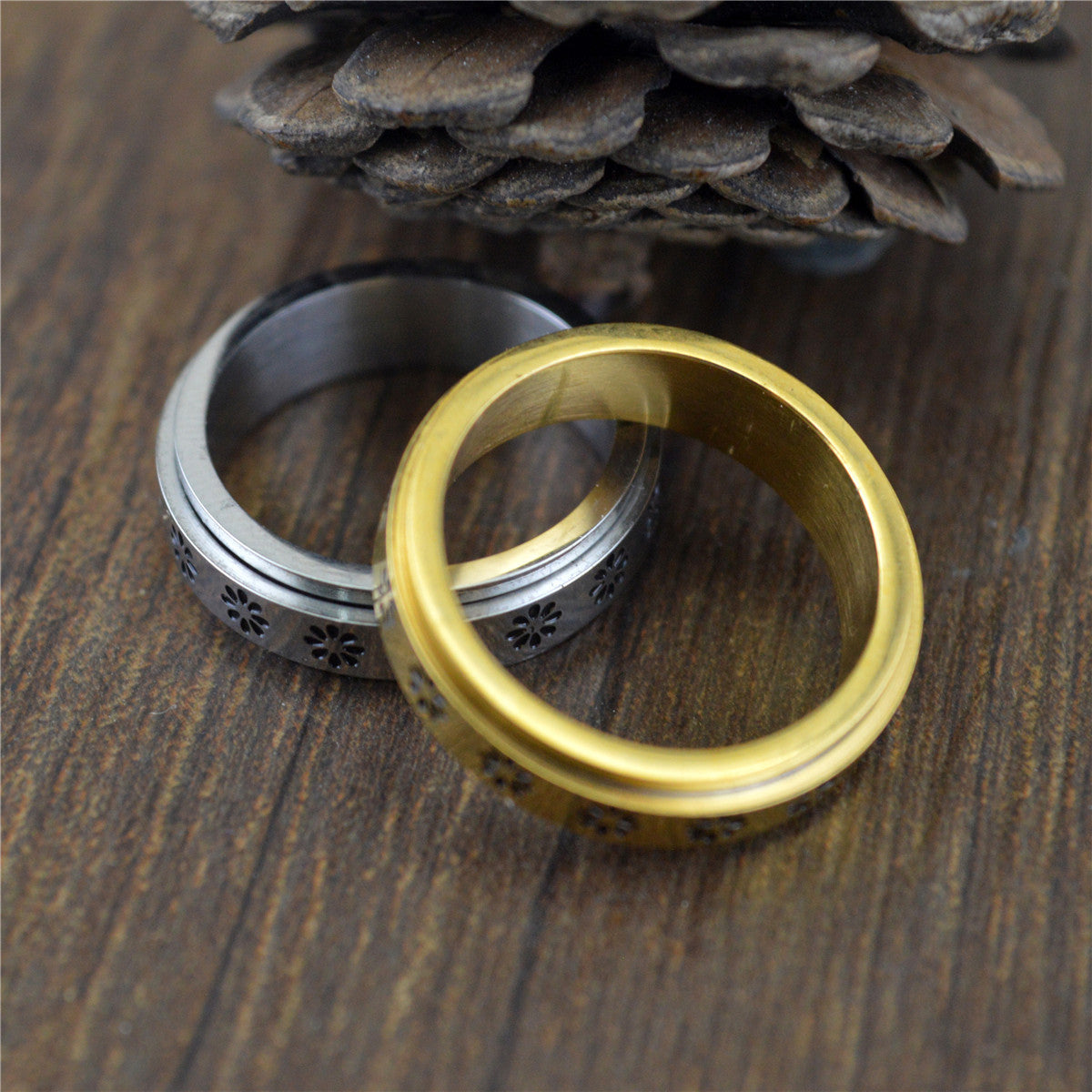 Stainless Steel Sunflower Ring Accessories Retro Trendy Personality Punk Jewelry for Everyday Wear Today Style