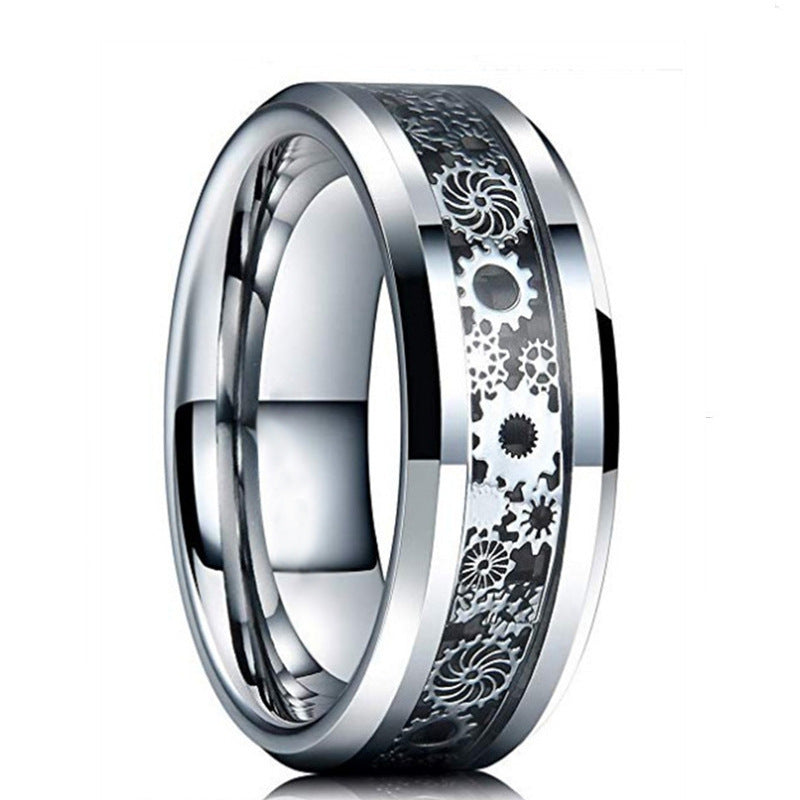 Metal Geometry Ring Stainless Steel Notched Cut Fashion Ring Lightweight Durable Design Silver And And And And