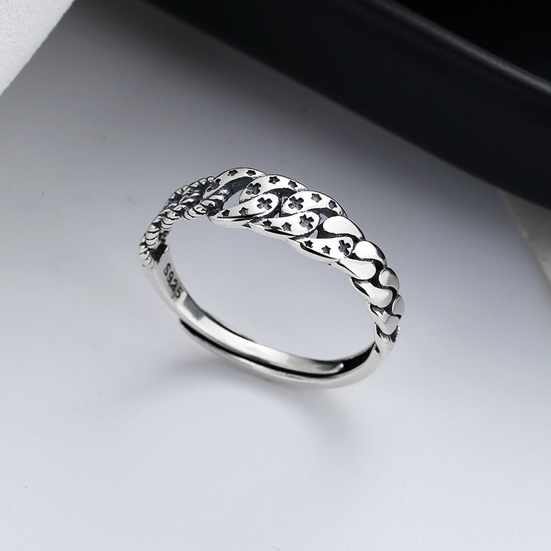 Vintage Carved Cross Silver Ring For Men And Women Retro Style Gift Jewelry Individually Packed Festival Craft