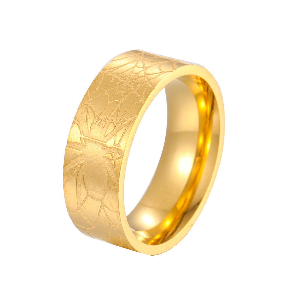 Geometric Spider Ring Stainless Steel Jewelry For Halloween And Everyday Wear Gold Finish Minimalist Design Set