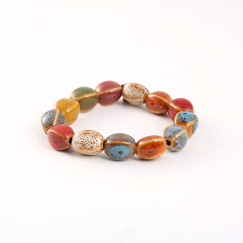 Unisex Glass Bracelet Water Drop Bead Plum Blossom Design