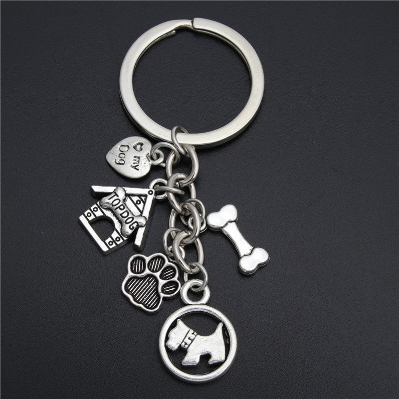 Womens Heart Keychain Cute Animal Design Small Dog Key Ring Zinc Alloy For Handbags Purses Backpacks For Women