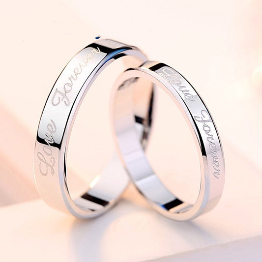 Silver Wedding Ring Set For Women And Men Korean Style Matching Bands For Anniversary Gift Jewelry Elegant Silver