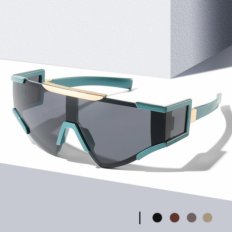 Mens Cycling Sunglasses Outdoor Sports Full Frame UV Protection Special Shaped Mirror Glasses PC Frame Comfort