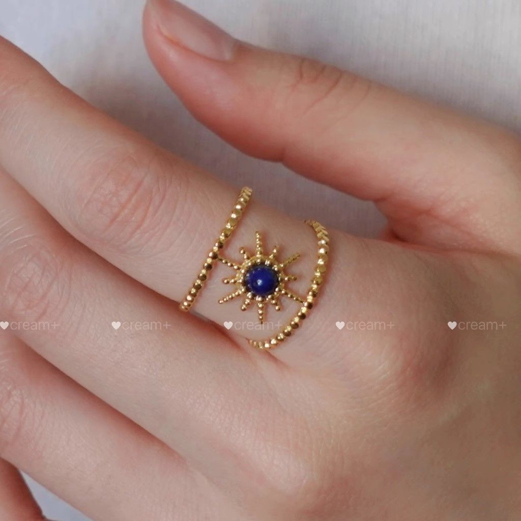 Gold Plated Alloy Ring For Women Bead Hollow Oval Style Inspired By Japanese And Korean Trends Accessory For Her