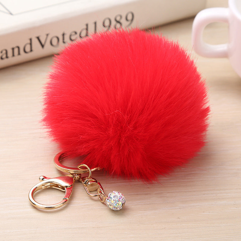 Plush Keychain Pendant Spherical Keyring Accessory 8cm Home Fashion Car Key Chain Festival Gift For Unisex Two Tone
