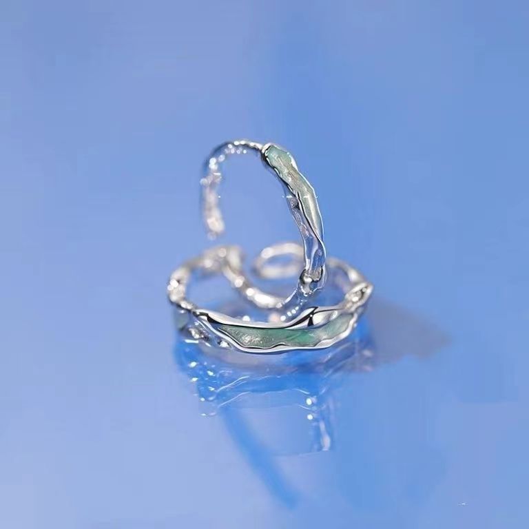 Adjustable Copper Ring With Wave Design Irregular Niche Statement Ring For Women Trendy Fashion Jewelry For Everyday