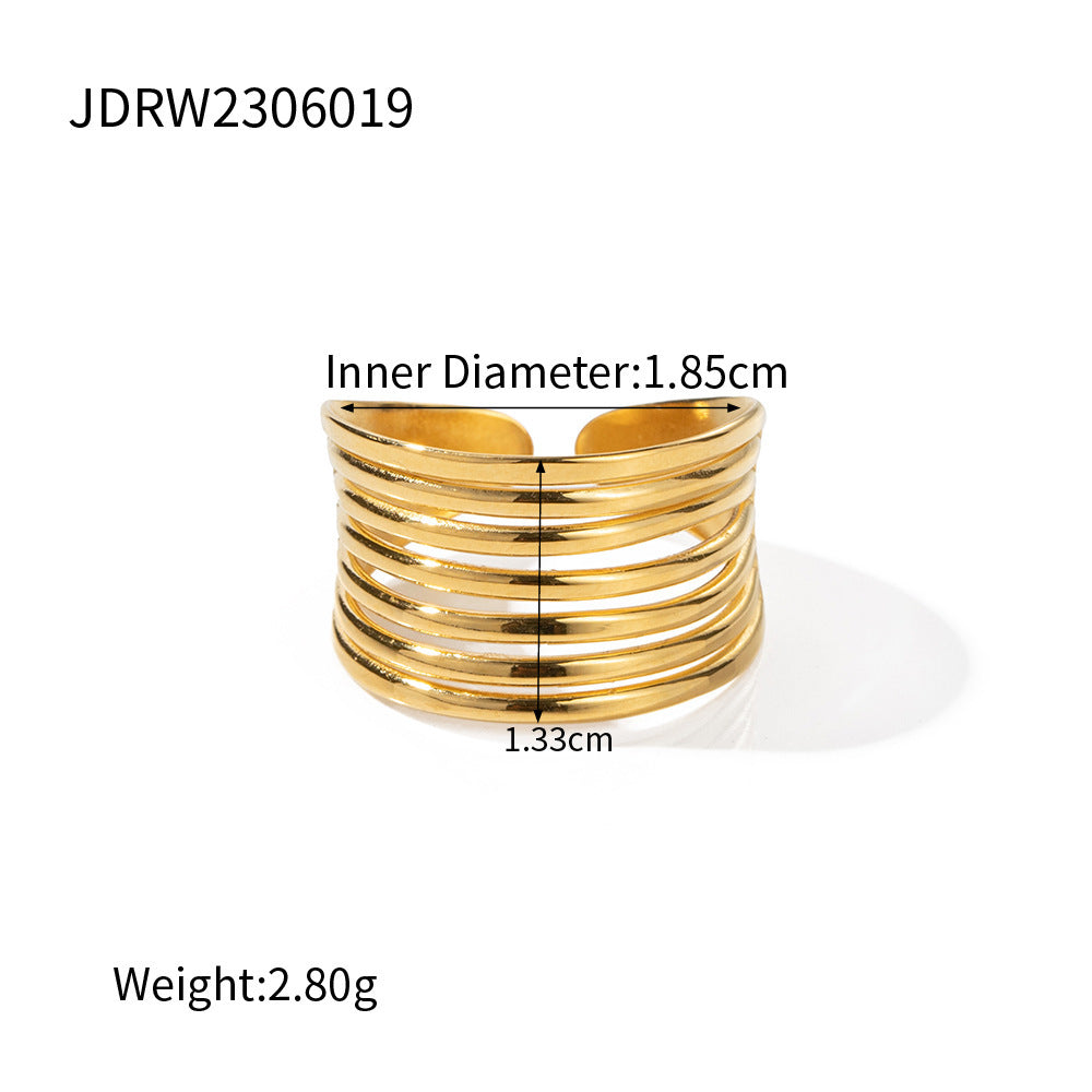 Stainless Steel Ring For Women In Style Fashionable Electroplated Finish Minimalist Jewelry Every Day Style Up