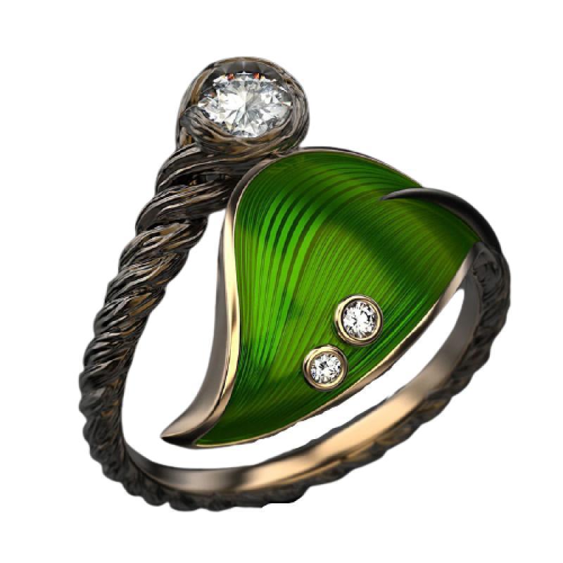 Leaf Zircon Ring For Women Adjustable Alloy Jewelry With Rattan Style Elegant Fashion Accessory Chic City Vogue