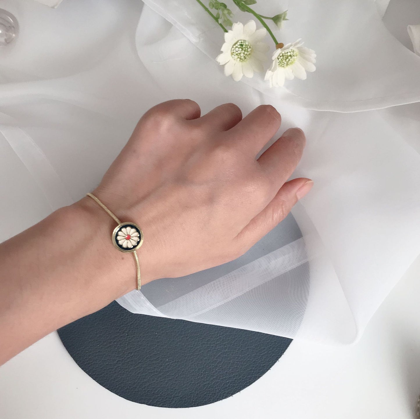 Geometric Alloy Bracelet For Women Adjustable Chain Jewelry Gold Tone Elegant Design Gift For Her Everyday Use