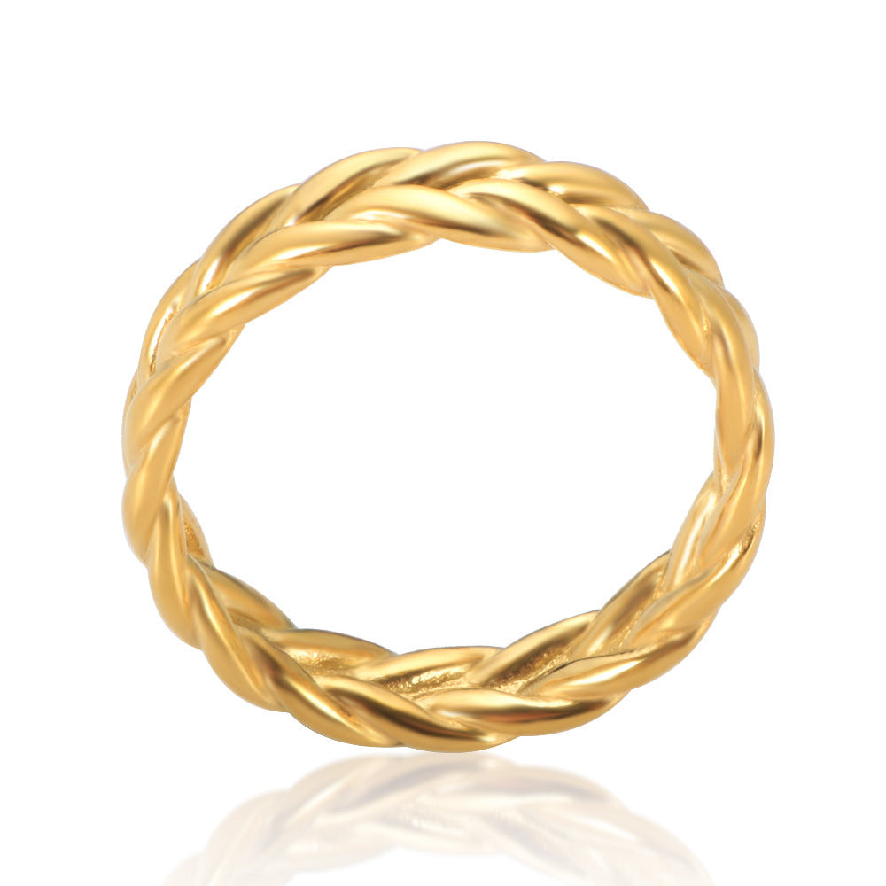 Wheat Ear Ring Stainless Steel Gold Plated Jewelry