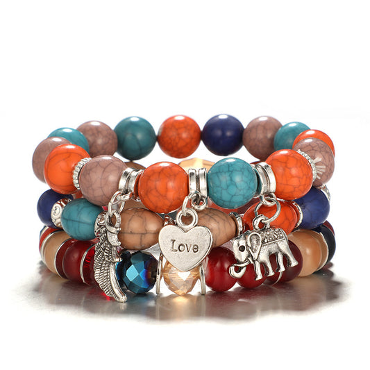 Unisex Resin Eye Bracelet Alloy Wristband Unique Design Fashionable Jewelry Spiritual Bodhi Piece For Everyday Wear